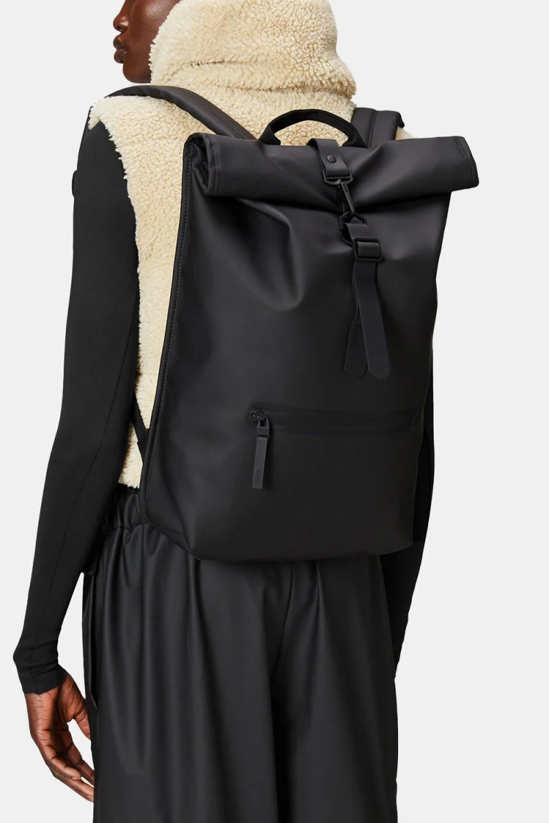 Rains Rolltop Rucksack W3 (Black) - Image 5