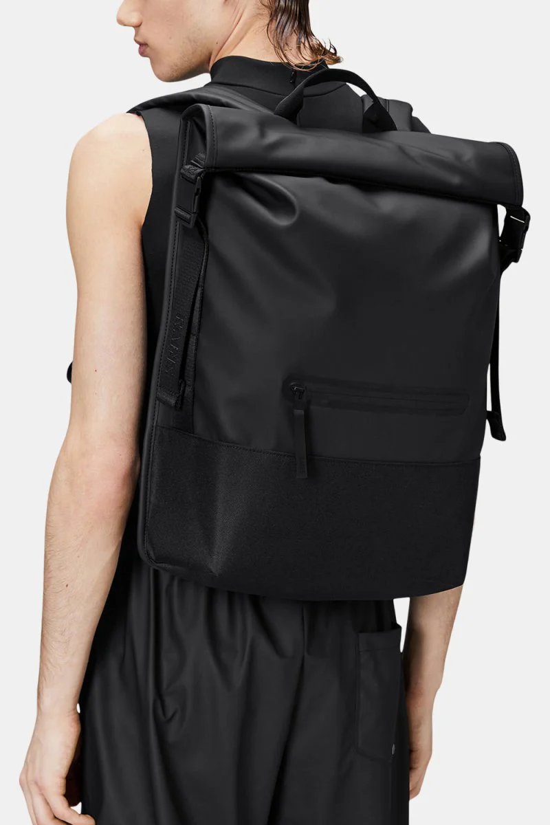 Rains Trail Rolltop Backpack W3 (Black) - Image 2