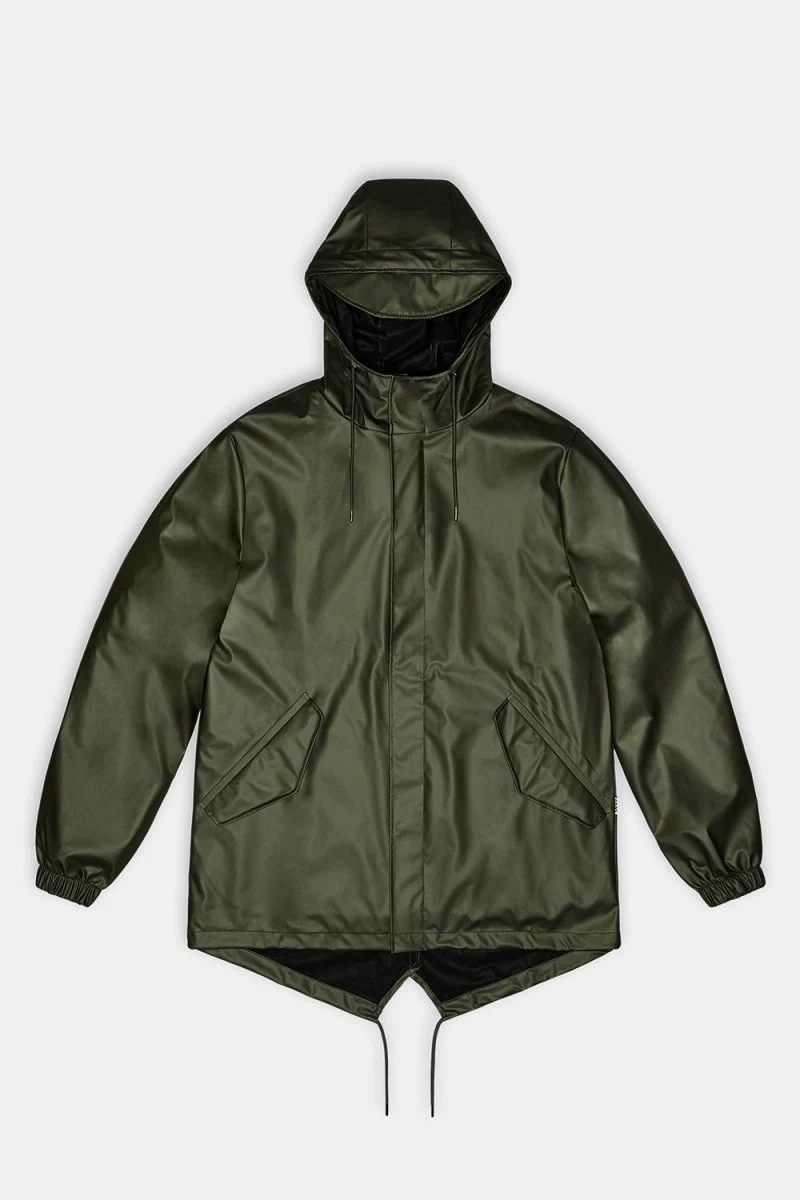 Rains Waterproof Fishtail Jacket (Evergreen) - Image 2