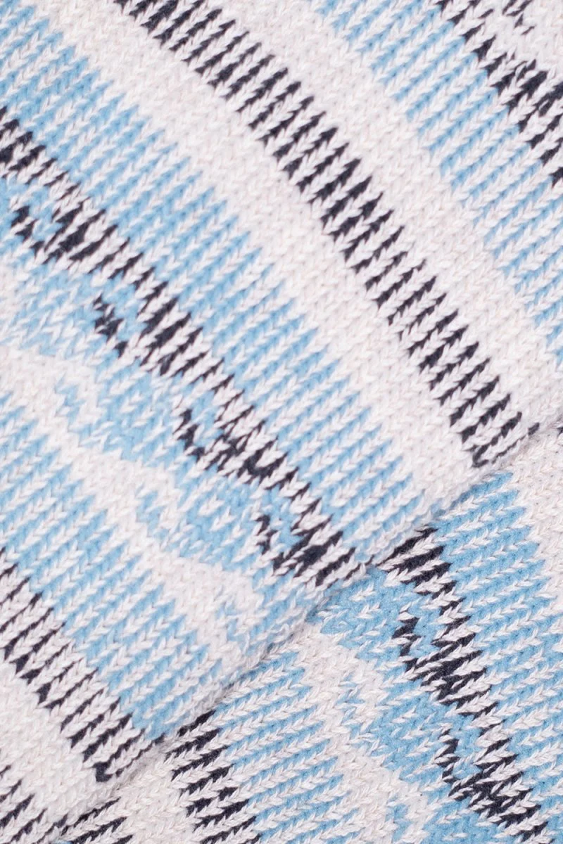 Kinari Recycled Cotton Natural Symbol Pattern Crew (Blue) - Image 2