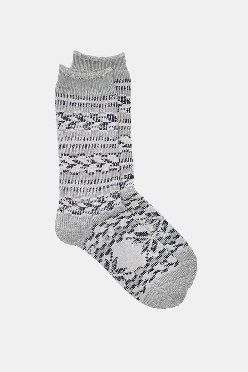 Kinari Recycled Cotton Natural Symbol Pattern Crew (Grey)