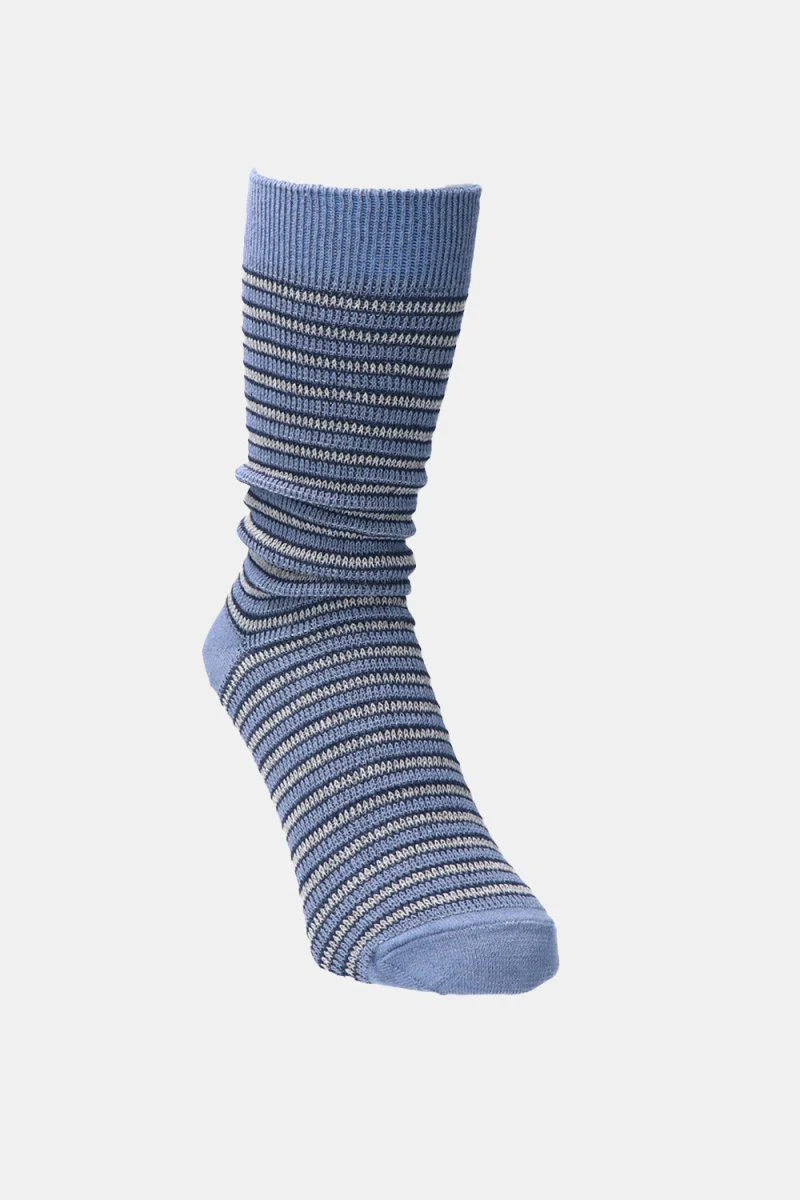 Kinari Recycled Cotton Rib Stripes Crew (Blue) - Image 3