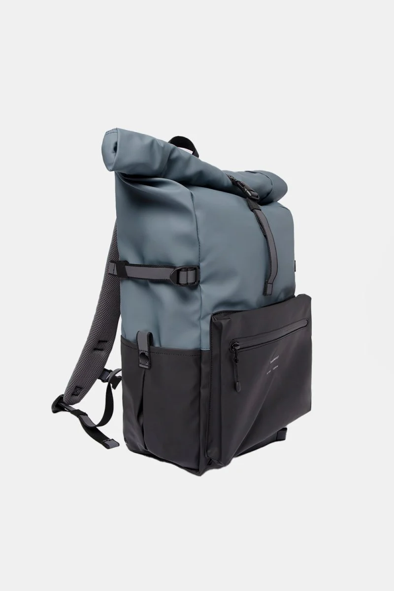 Sandqvist Ruben 2.0 Water-Resistant Rolltop Backpack (Multi Blue / Steel Blue) - Image 2