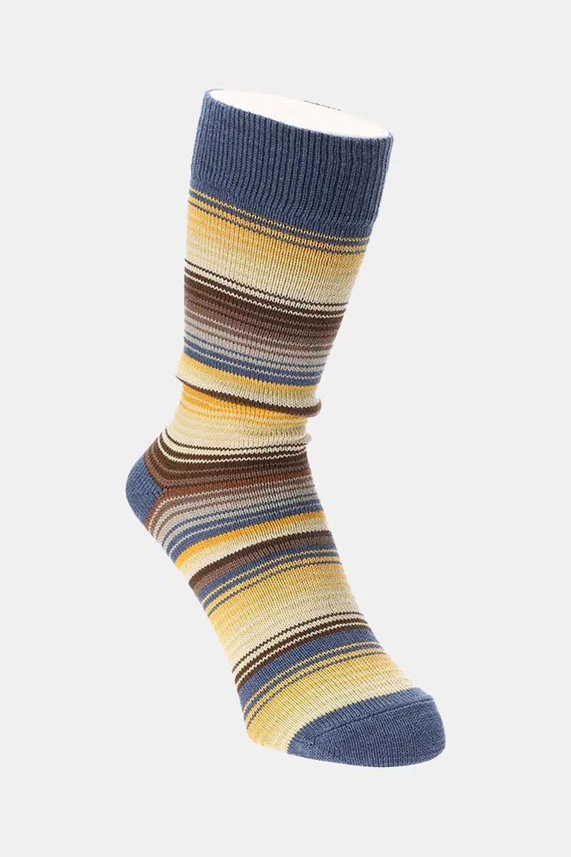 Anonymous Ism Sarape Stripes Crew Sock (Blue Grey)