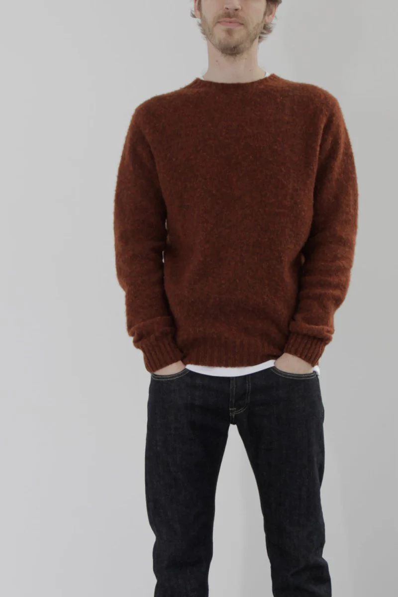 Half Dozen Super-Soft Double Brushed Crew Neck Knitted Jumper (Rust) - Image 10