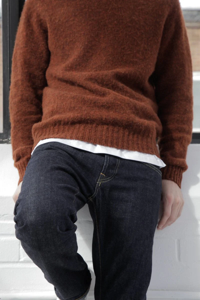 Half Dozen Super-Soft Double Brushed Crew Neck Knitted Jumper (Rust) - Image 15