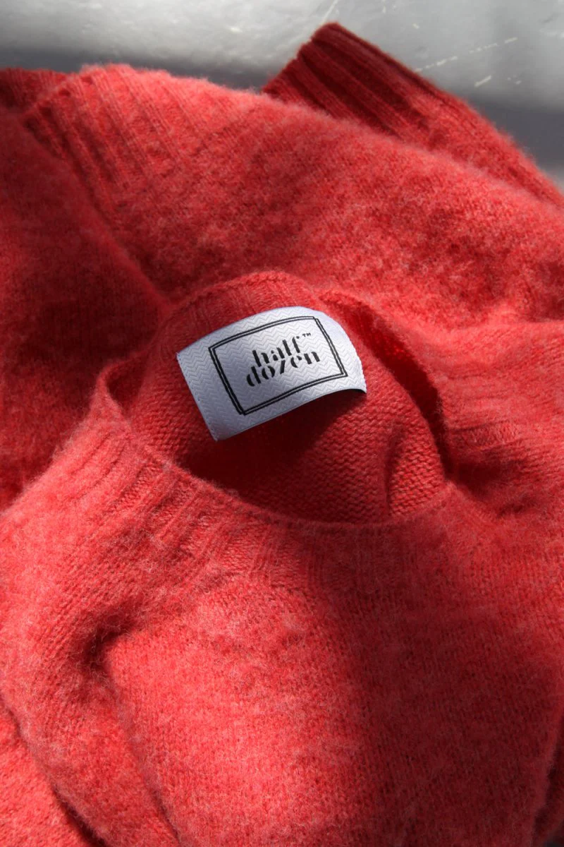 Half Dozen Super-Soft Double Brushed Crew Neck Knitted Jumper (Salmon) - Image 14