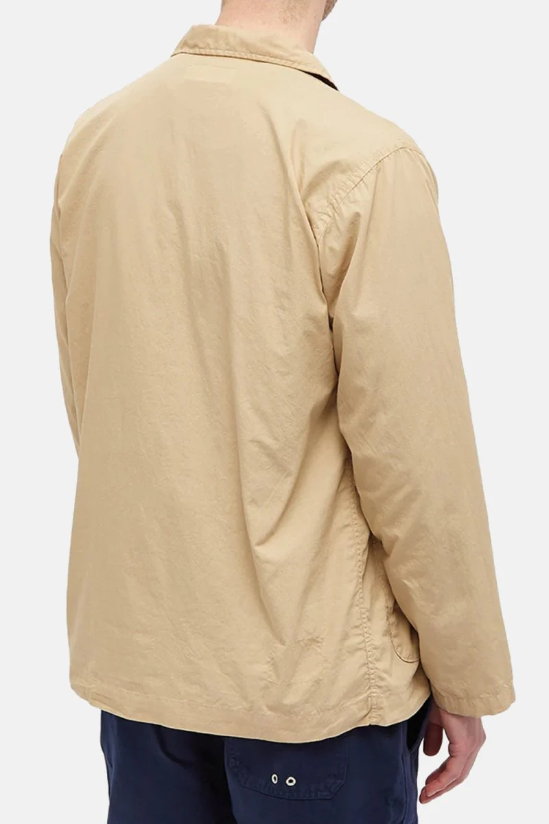 Universal Works Bakers Summer Poplin Overshirt (Sand) - Image 5