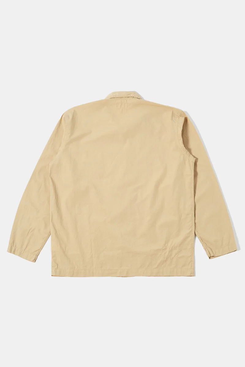 Universal Works Bakers Summer Poplin Overshirt (Sand) - Image 6