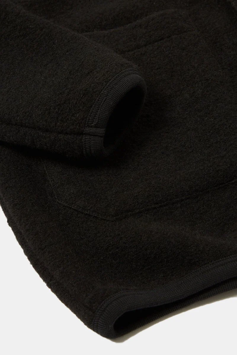 Universal Works Cardigan (Black Wool Fleece) - Image 6