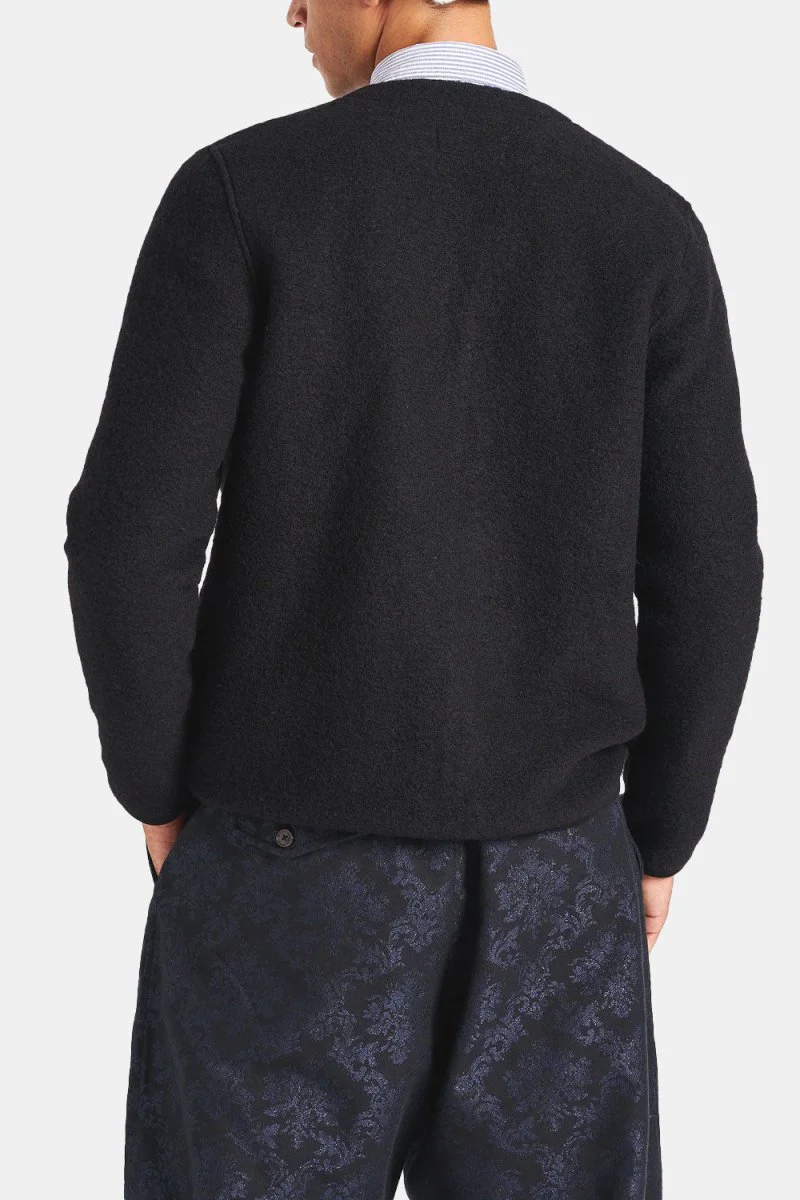 Universal Works Cardigan (Black Wool Fleece) - Image 7