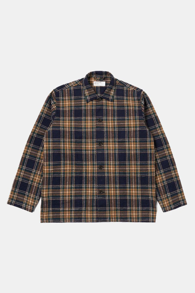 Universal Works Lake Cotton Easy Jacket (Navy/Green) - Image 3