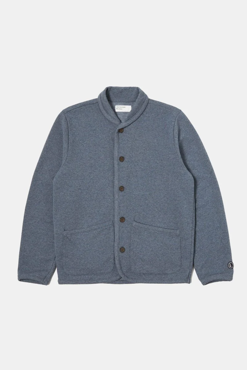 Universal Works Recycled Cotton Blend Jersey Lancaster Jacket (Navy) - Image 3