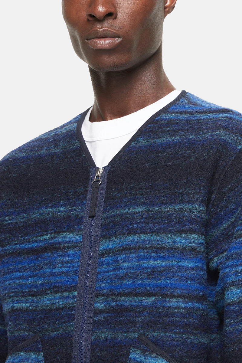 Universal Works Military Liner Jacket (Blue Mississippi Fleece) - Image 5