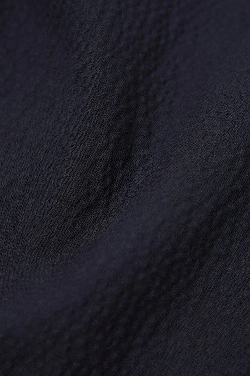 Universal Works Pleated Track Pant Seersucker II (Navy) - Image 4