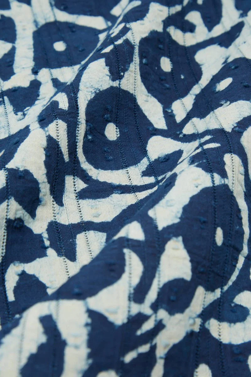 Universal Works Hand Print Road Shirt (Indigo) - Image 4