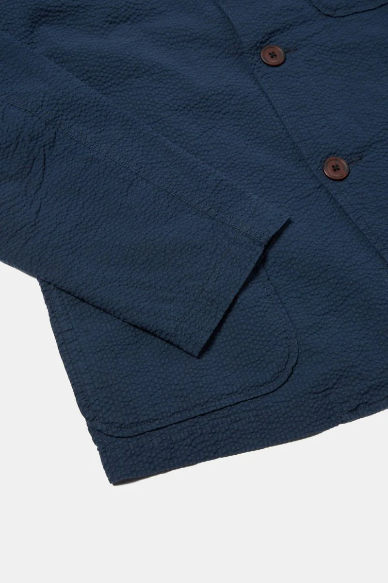 Universal Works Three Button Jacket (Seersucker Navy) - Image 6