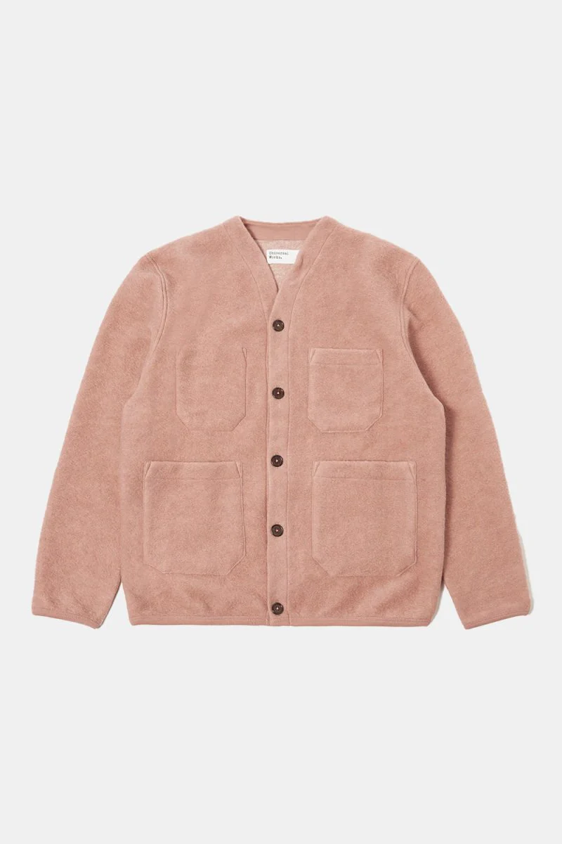 Universal Works Wool Fleece Cardigan (Pink) - Image 3