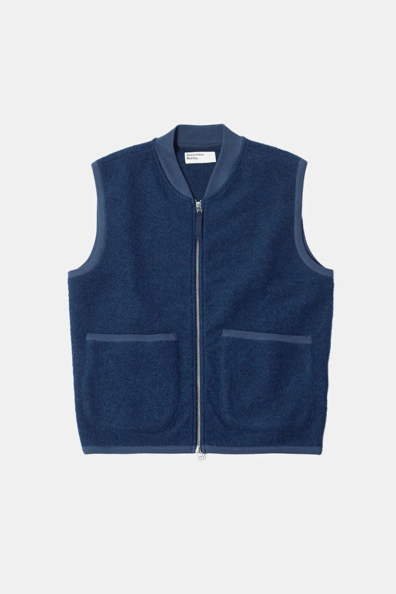 Universal Works Zip Waistcoat (Indigo Blue) - Image 5