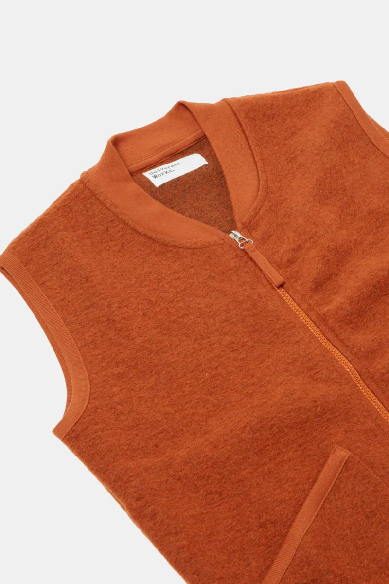 Universal Works Zip Waistcoat (Orange) - Image 4