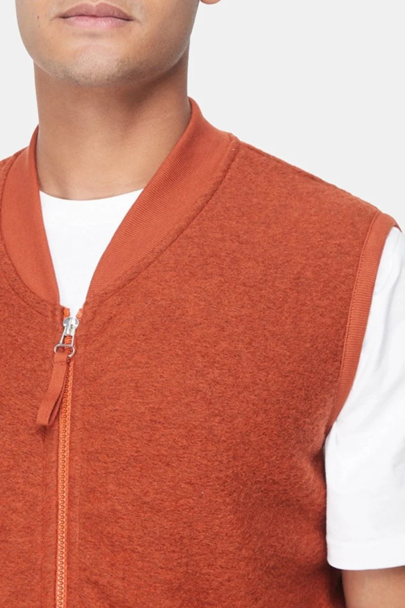 Universal Works Zip Waistcoat (Orange) - Image 6