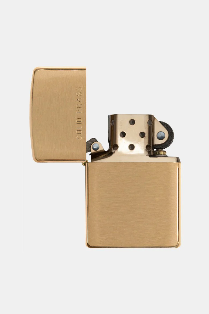 Zippo Classic Lighter (Brushed Brass) - Image 3