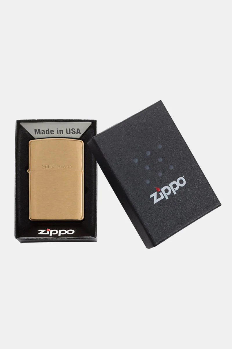 Zippo Classic Lighter (Brushed Brass) - Image 4